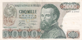 Belgium, 5.000 Francs, 1977, AUNC, p137

Estimate: USD 400-800