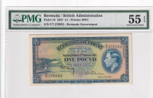 Bermuda, 1 Pound, 1947, AUNC, p13

PMG 55 EPQ

Estimate: USD 600-1.200