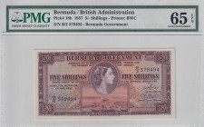 Bermuda, 5 Shillings, 1957, UNC, p18b

PMG 65 EPQ, Queen Elizabeth II. Potrait

Estimate: USD 200-400