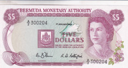 Bermuda, 5 Dollars, 1988, UNC(-), p29d

Queen Elizabeth II Portrait

Estimate: USD 20-40