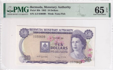 Bermuda, 10 Dollars, 1982, UNC, p30b

PMG 65 EPQ, Queen Elizabeth II. Potrait

Estimate: USD 250-500