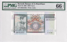 Burundi, 1.000 Francs, 2009, UNC, p46

PMG 66 EPQ

Estimate: USD 25-50
