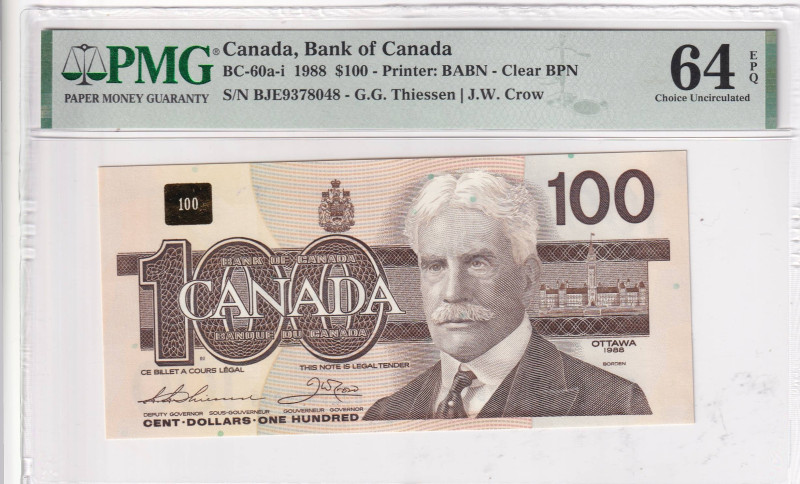 Canada, 100 Dollars, 1988, UNC, p99a

PMG 64 EPQ

Estimate: USD 150-300