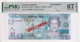 Cayman Islands, 1 Dollar, 2010, UNC, p38s, SPECIMEN

PMG 67 EPQ, High condition 

Estimate: USD 250-500