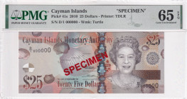 Cayman Islands, 25 Dollars, 2010, UNC, p41s, SPECIMEN

PMG 65 EPQ

Estimate: USD 300-600