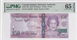 Cayman Islands, 50 Dollars, 2010, UNC, p42a

PMG 65 EPQ

Estimate: USD 100-200