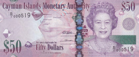 Cayman Islands, 50 Dollars, 2010, UNC, p42a

Queen Elizabeth II Portrait, Low Serial Number, Light handling

Estimate: USD 100-200