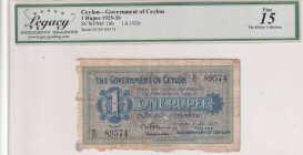 Ceylon, 1 Rupee, 1925/1936, FINE, p16b

LCG 15

Estimate: USD 30-60