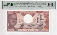 Chad, 500 Francs, 1974, UNC, p2a

PMG 66 EPQ

Estimate: USD 300-600