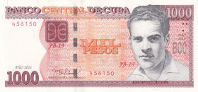 Cuba, 1.000 Pesos, 2021, AUNC(+), p132

Estimate: USD 15-30