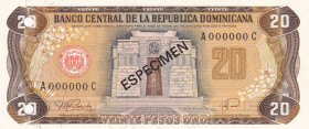 Dominican Republic, 20 Pesos Oro, 1978, UNC, p120s, SPECIMEN

Estimate: USD 25-50