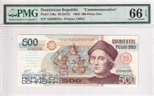 Dominican Republic, 500 Pesos Oro, 1992, UNC, p140a

PMG 66 EPQ, Commemorative banknot

Estimate: USD 300-600