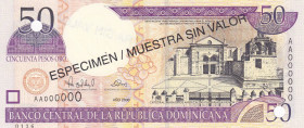 Dominican Republic, 50 Pesos Oro, 2000, UNC, p161s, SPECIMEN

Estimate: USD 30-60