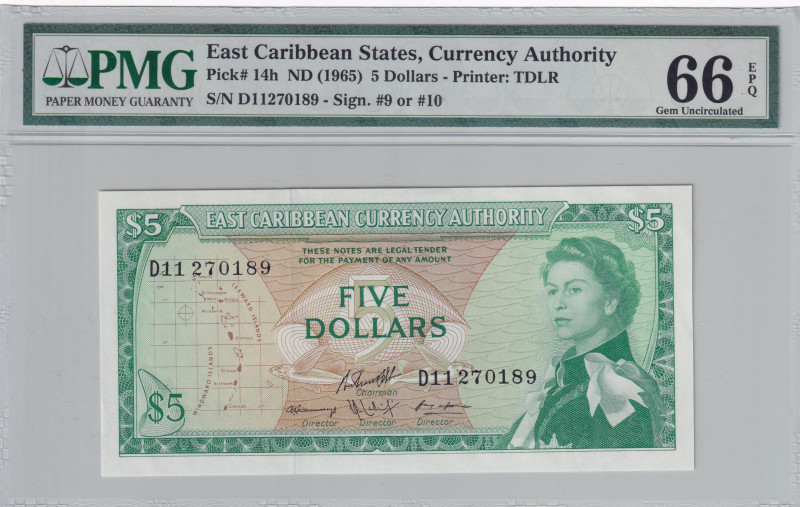 East Caribbean States, 5 Dollars, 1965, UNC, p13h

PMG 66 EPQ, Queen Elizabeth...