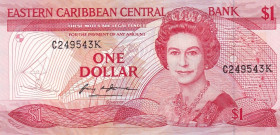 East Caribbean States, 1 Dollar, 1985/1988, UNC, p17k

Queen Elizabeth II Portrait

Estimate: USD 20-40