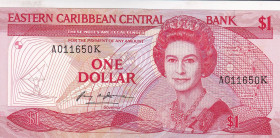 East Caribbean States, 1 Dollar, 1985/1988, UNC, p17k

Queen Elizabeth II Portrait

Estimate: USD 20-40