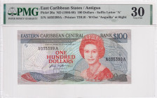 East Caribbean States, 100 Dollars, 1986/1988, VF, p20a

PMG 30, Queen Elizabeth II Portrait

Estimate: USD 1.000-2.000