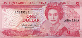 East Caribbean States, 1 Dollar, 1988/1989, UNC, p21a

Queen Elizabeth II Portrait

Estimate: USD 20-40