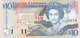 East Caribbean States, 10 Dollars, 1993, UNC, p27k

Queen Elizabeth II Portrait

Estimate: USD 40-80