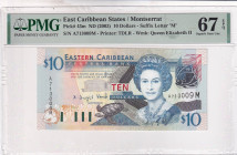 East Caribbean States, 10 Dollars, 2003, UNC, p43m

PMG 67 EPQ, High condition , Queen Elizabeth II Portrait

Estimate: USD 30-60