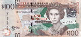 East Caribbean States, 100 Dollars, 2012, VF, p55b

Queen Elizabeth II Portrait

Estimate: USD 20-40