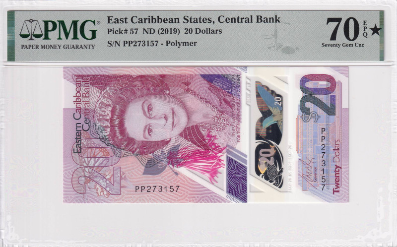 East Caribbean States, 20 Dollars, 2019, UNC, p57

PMG 70 EPQ, High condition,...