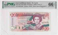 East Caribbean States, 20 Dollars, 1994, UNC, p331

PMG 66 EPQ, Kraliçe II.Elizabeth Potresi

Estimate: USD 100-200