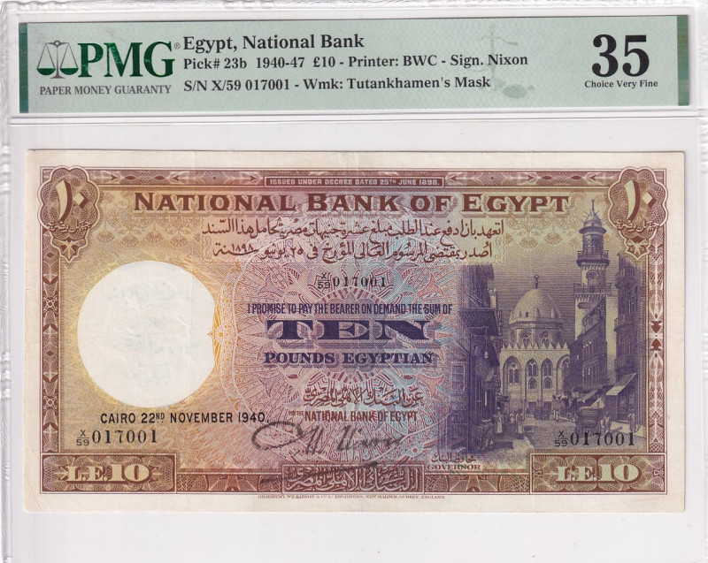 Egypt, 10 Pounds, 1940/1947, VF, p23b

PMG 35

Estimate: USD 250-500