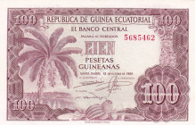 Equatorial Guinea, 100 Pesetas, 1969, UNC, p1

Light stained

Estimate: USD 50-100