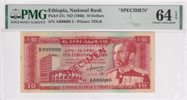 Ethiopia, 10 Dollars, 1966, UNC, p27s, SPECIMEN

PMG 64 EPQ

Estimate: USD 250-500