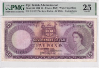 Fiji, 5 Pounds, 1962, VF, p54d

PMG 25, Queen Elizabeth II Portrait

Estimate: USD 1.000-2.000