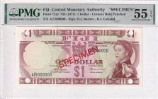 Fiji, 1 Dollar, 1974, AUNC, p71s2, SPECIMEN

PMG 55 EPQ

Estimate: USD 150-300