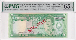 Fiji, 2 Dollars, 1980, UNC, p77s2, SPECIMEN

PMG 65 EPQ

Estimate: USD 150-300