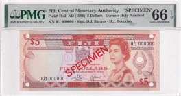 Fiji, 5 Dollars, 1980, UNC, p78s2, SPECIMEN

PMG 66 EPQ

Estimate: USD 150-300