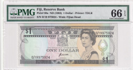Fiji, 1 Dollar, 1993, UNC, p89a

PMG 66 EPQ, Queen Elizabeth II. Potrait

Estimate: USD 25-50