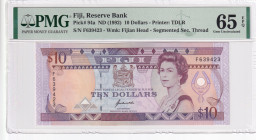 Fiji, 10 Dollars, 1992, UNC, p94a

PMG 65 EPQ, Queen Elizabeth II Portrait

Estimate: USD 40-80