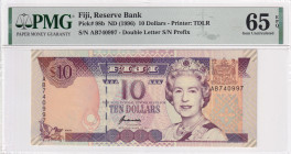 Fiji, 10 Dollars, 1996, UNC, p98b

PMG 65 EPQ, Queen Elizabeth II. Potrait

Estimate: USD 60-120