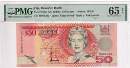 Fiji, 50 Dollars, 1996, UNC, p100a

PMG 65 EPQ, Queen Elizabeth II. Potrait

Estimate: USD 75-150