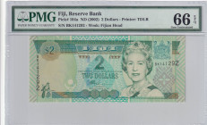 Fiji, 2 Dollars, 2002, UNC, p104a

PMG 66 EPQ, Queen Elizabeth II Portrait

Estimate: USD 30-60