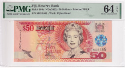 Fiji, 50 Dollars, 2002, UNC, p108a

PMG 64 EPQ, Queen Elizabeth II Portrait

Estimate: USD 75-150