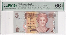 Fiji, 5 Dollars, 2007, UNC, p110a

PMG 66 EPQ, Queen Elizabeth II Portrait

Estimate: USD 30-60