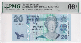 Fiji, 20 Dollars, 2007, UNC, p112a

PMG 66 EPQ, Queen Elizabeth II. Potrait

Estimate: USD 30-60