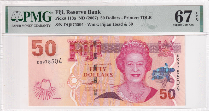 Fiji, 50 Dollars, 2007, UNC, p113a

PMG 67 EPQ, High condition , Queen Elizabe...