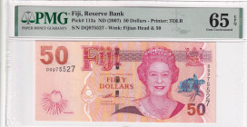 Fiji, 50 Dollars, 2007, UNC, p113a

PMG 65 EPQ, Queen Elizabeth II Portrait

Estimate: USD 50-100