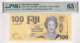 Fiji, 100 Dollars, 2007, UNC, p114a

PMG 65 EPQ, Queen Elizabeth II Portrait

Estimate: USD 100-200