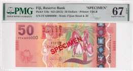 Fiji, 50 Dollars, 2013, UNC, p118s, SPECIMEN

PMG 67 EPQ, High condition 

Estimate: USD 200-400