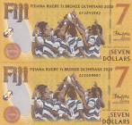 Fiji, 7 Dollars, 2022, UNC, p122, (Total 2 banknotes)

Commemorative banknote

Estimate: USD 15-30