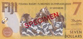 Fiji, 7 Dollars, 2022, UNC, p122s, SPECIMEN

Commemorative banknote

Estimate: USD 20-40