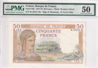 France, 50 Francs, 1937/1940, AUNC, p85b

PMG 50

Estimate: USD 150-300