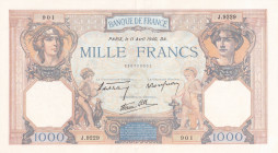 France, 1.000 Francs, 1940, XF, p90

Estimate: USD 25-50